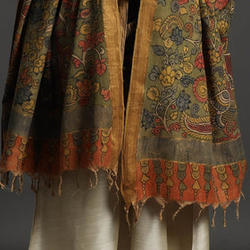 Green - mangalagiri cotton handpainted pen work kalamkari