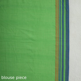 Green - Mangalagiri Godavari Muttulu Stripe Handloom Cotton Saree
