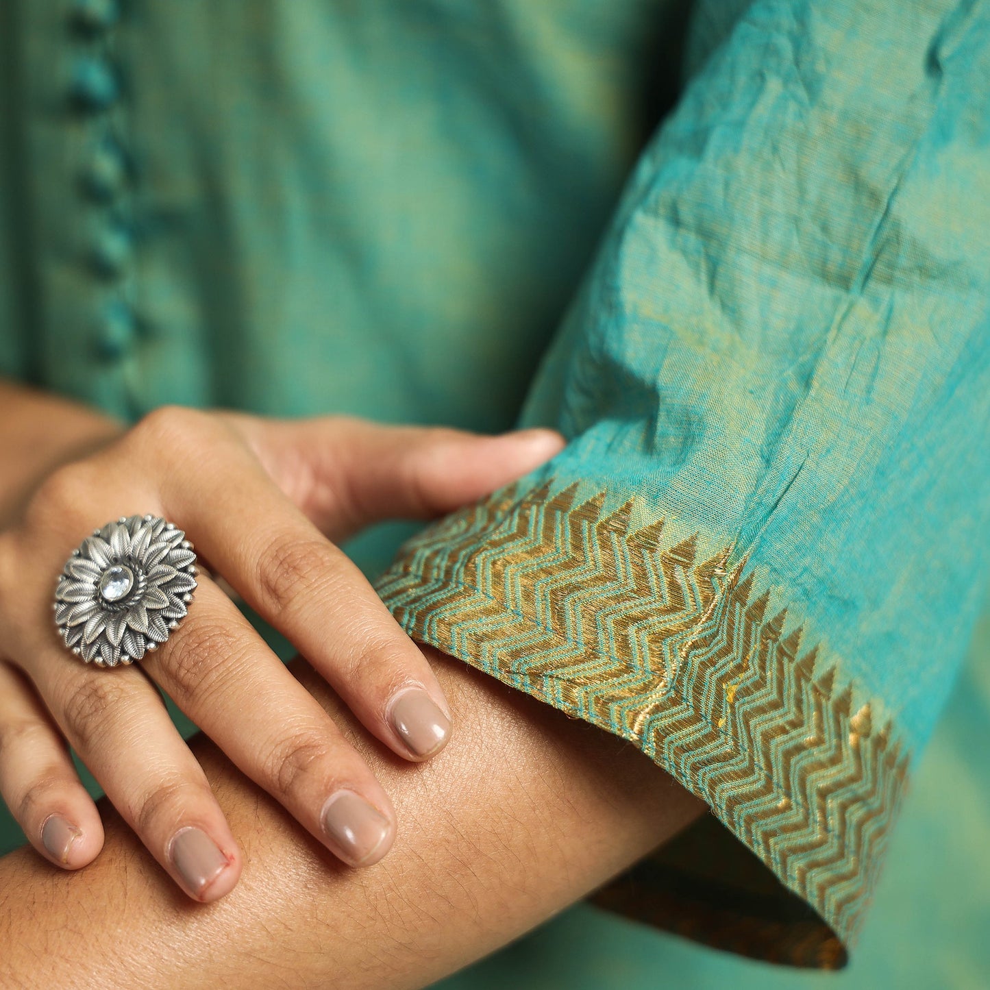 Mangalagiri Kurta with Palazzo & Dupatta Set