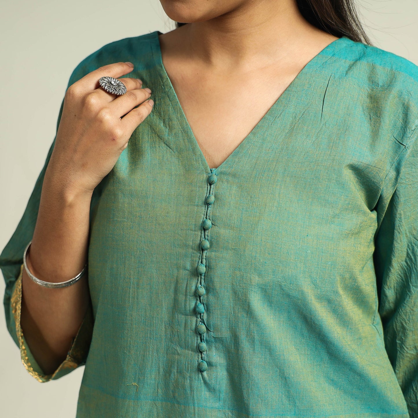 Mangalagiri Kurta with Palazzo & Dupatta Set