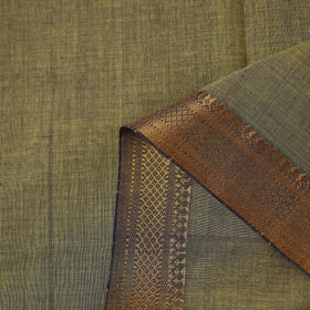 Green Mangalagiri Cotton Fabric with Zari Border 