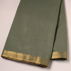  Green Mangalagiri Cotton Fabric with Zari Border 