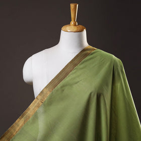 Green Mangalagiri Cotton Fabric with Zari Border 