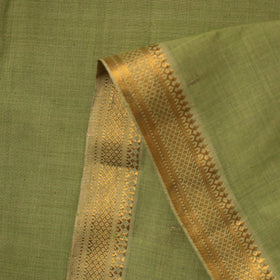 Green Mangalagiri Cotton Fabric with Zari Border 