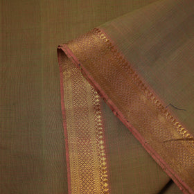 Green Mangalagiri Cotton Fabric with Zari Border 