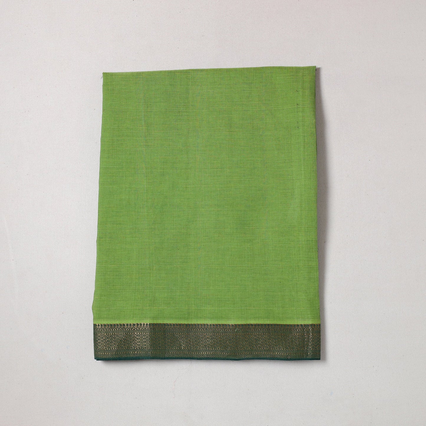   Mangalagiri Handloom Cotton Zari Border Precut Fabric 11 
