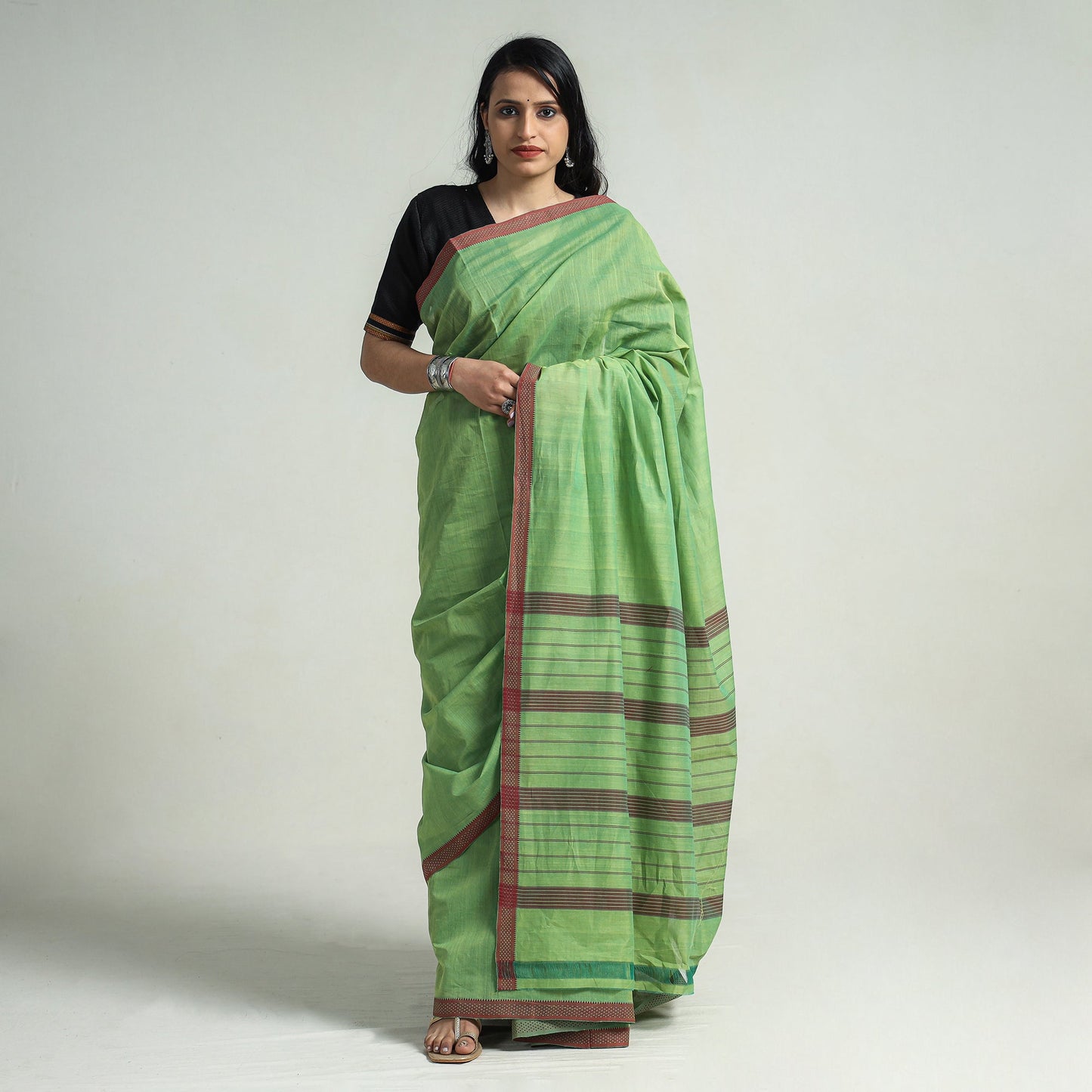  Mangalagiri Godavari Handloom Rampam Cotton Saree 