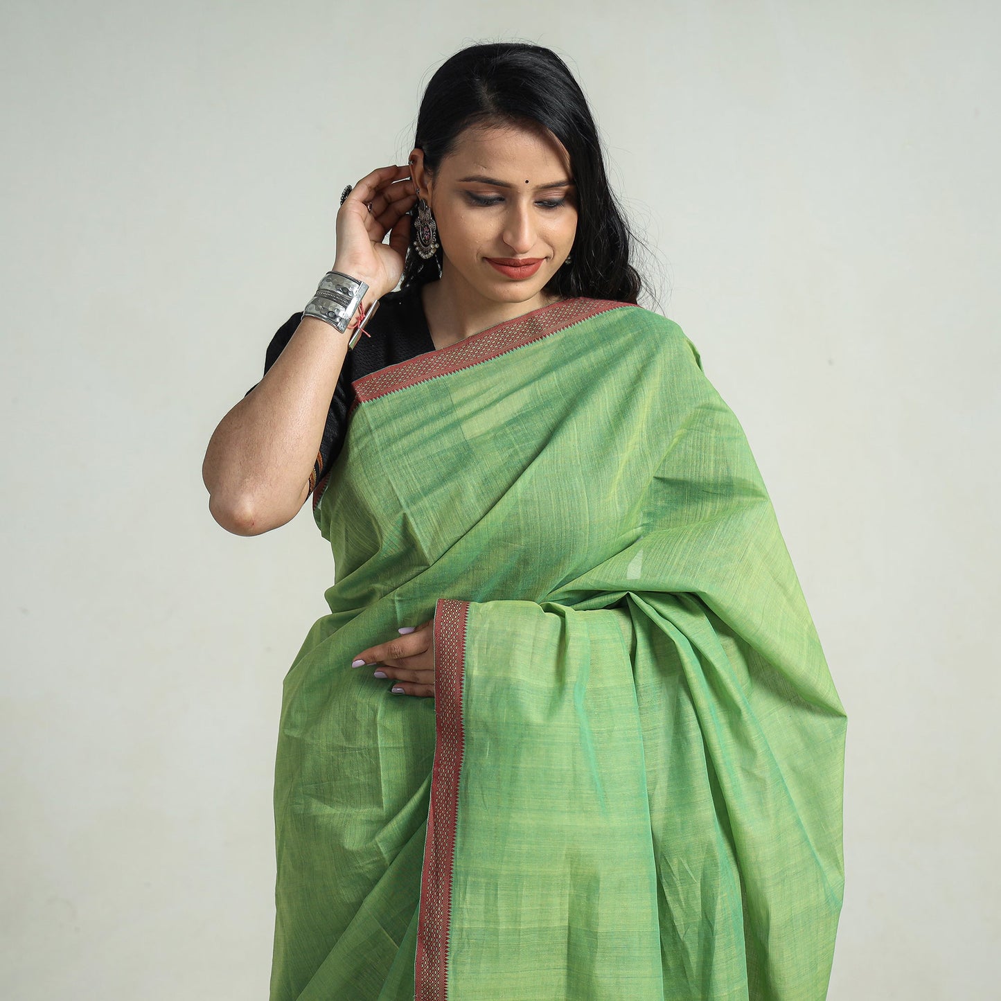  Mangalagiri Godavari Handloom Rampam Cotton Saree 