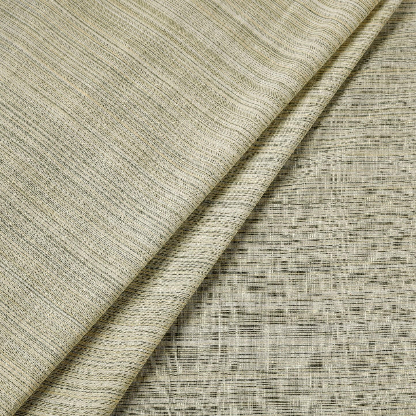 Green Mangalagiri Plain Handloom Cotton Fabric 