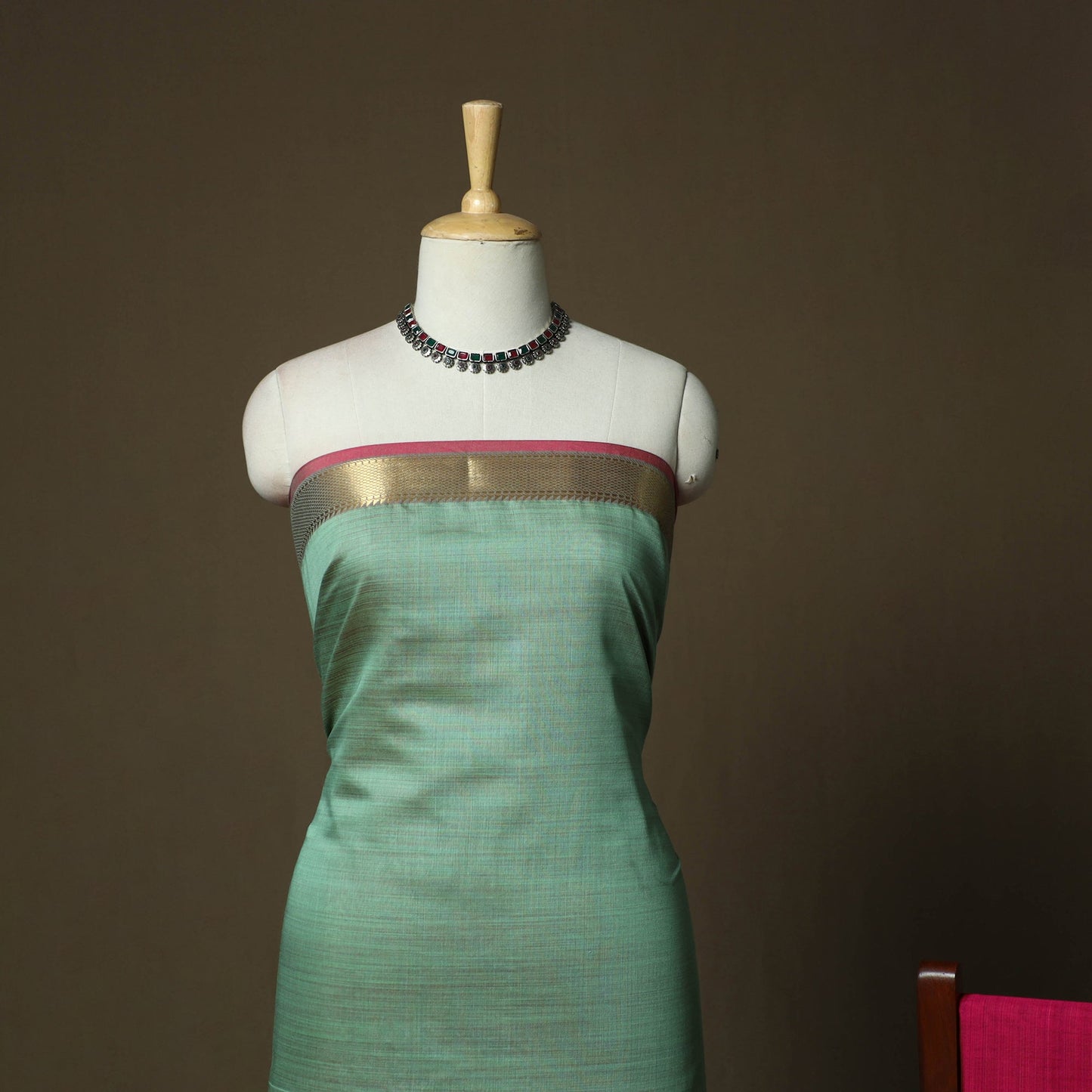 Mangalagiri silk cotton 3pc unstitched dress material
