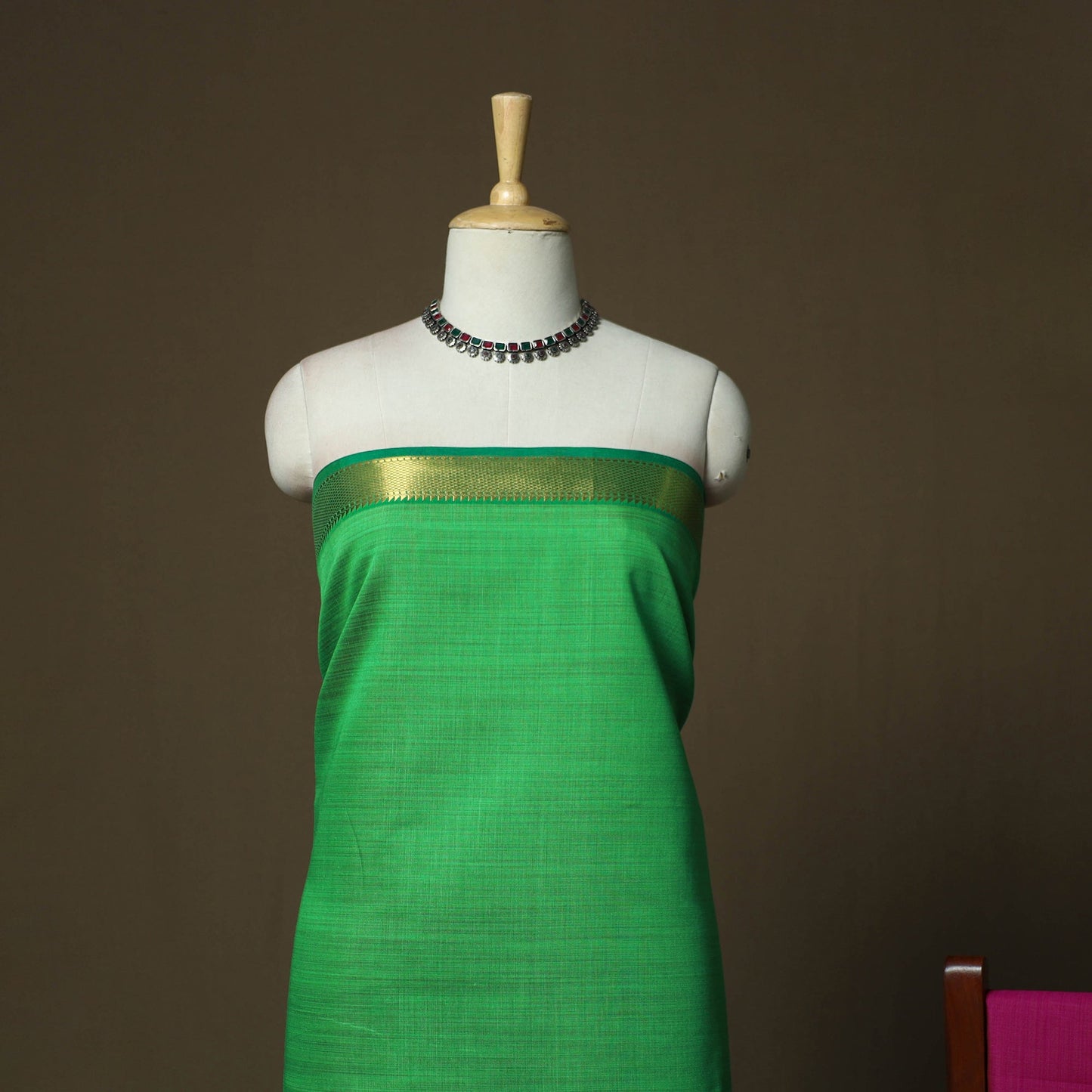 Mangalagiri silk cotton 3pc unstitched dress material