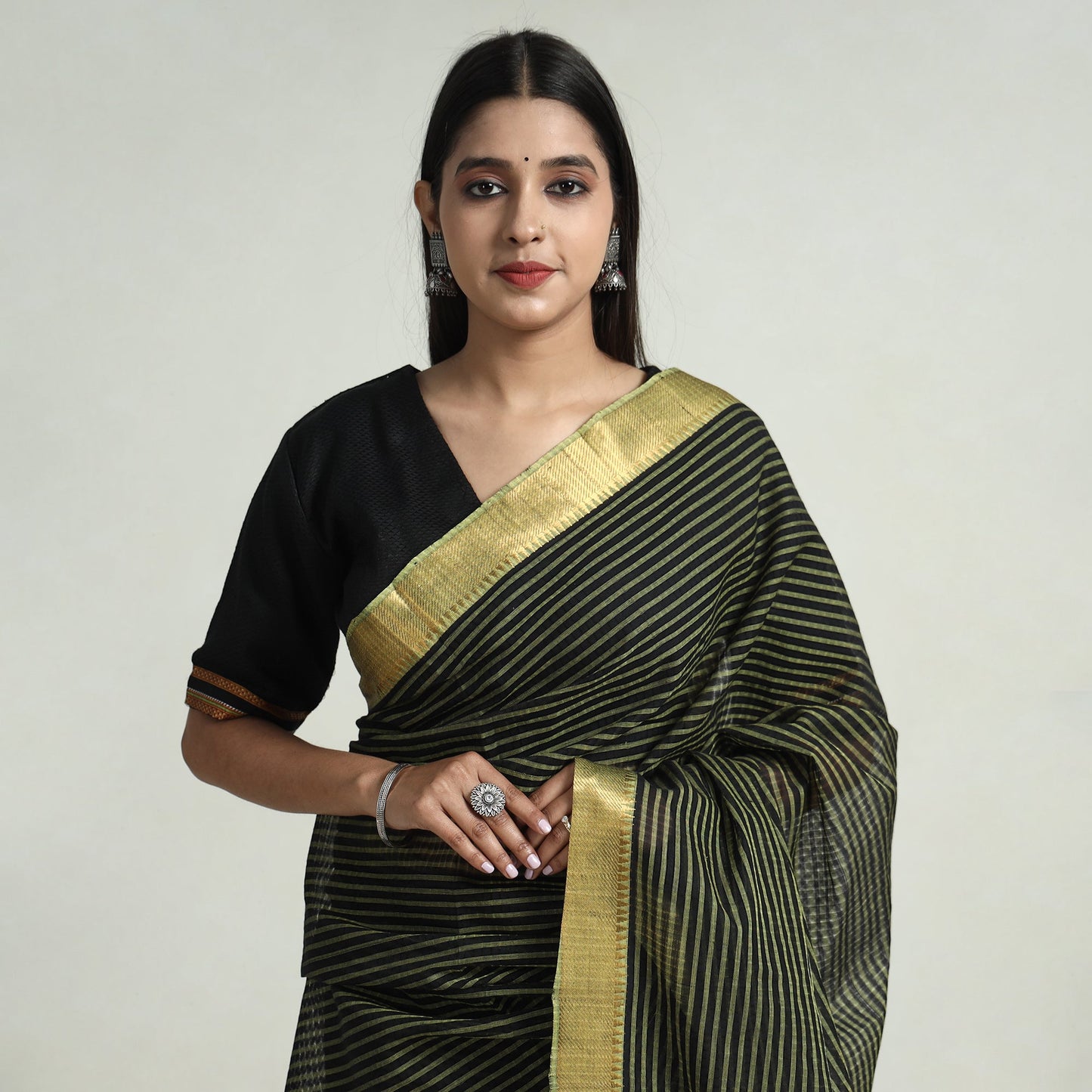 Mangalagiri Handloom Saree with Ikat Blouse
