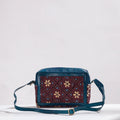  Handcrafted Kantha Embroidery Cotton & Leather Sling Bag 