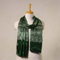 Green Mashru Silk Printed Ajrakh Stole 
