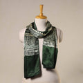 Green Mashru Silk Printed Ajrakh Stole 