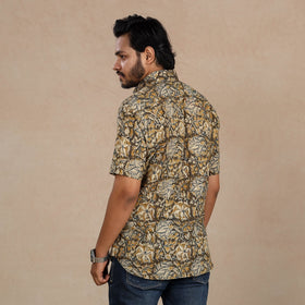 Buy Kalamkari Block Printed Cotton Men Half Sleeve Shirt Online at iTokri.com