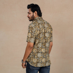 Buy Kalamkari Block Printed Cotton Men Half Sleeve Shirt Online at iTokri.com