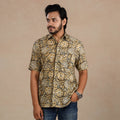 Buy Kalamkari Block Printed Cotton Men Half Sleeve Shirt Online at iTokri.com