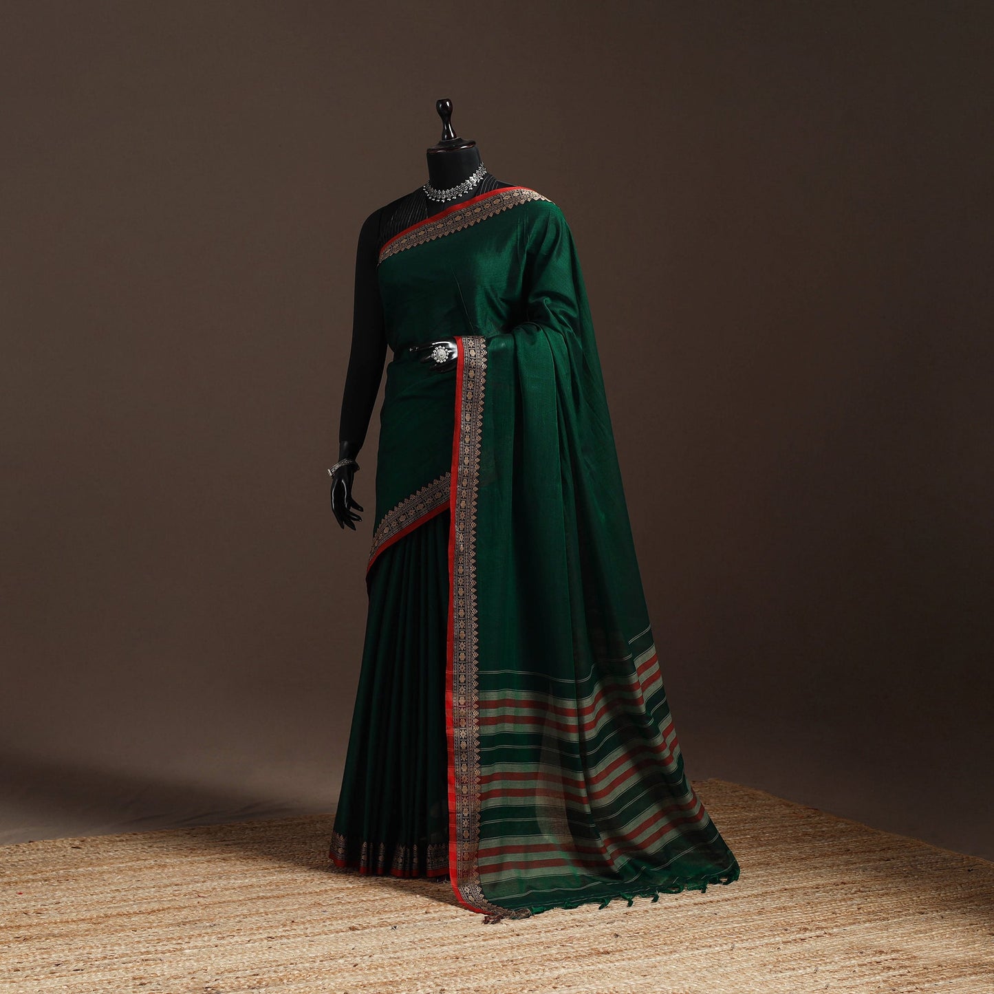 Mercerised cotton dharwad saree with thread border 03