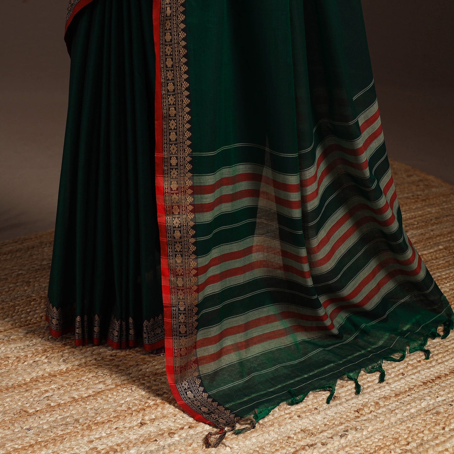 Mercerised cotton dharwad saree with thread border 03