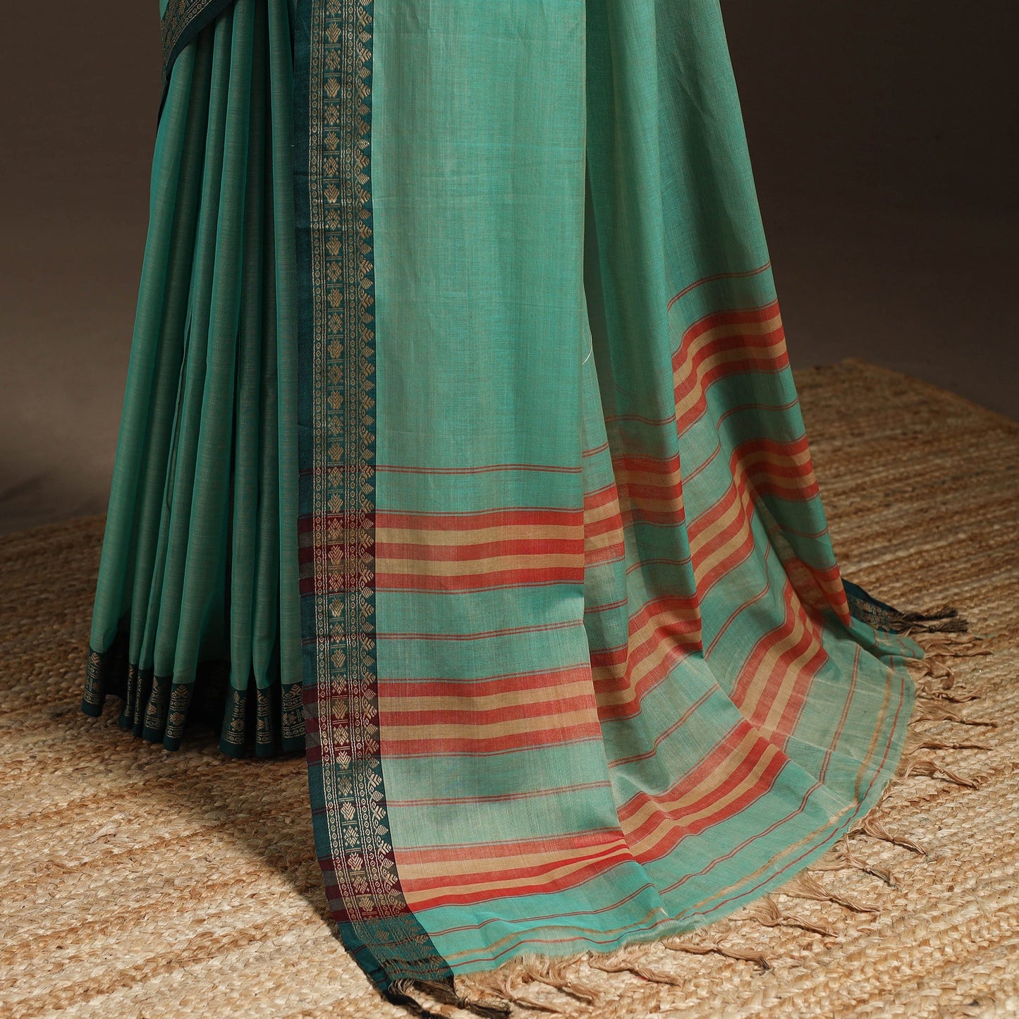 Mercerised cotton dharwad saree with thread border 06