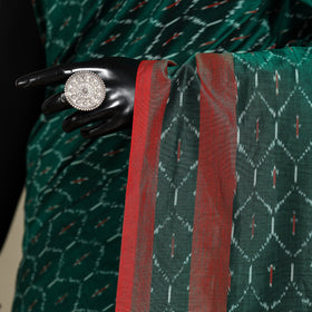 Green - mercerised cotton handloom pochampally ikat saree