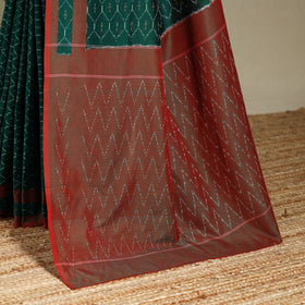 Green - mercerised cotton handloom pochampally ikat saree