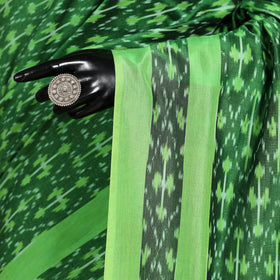 Green - mercerised cotton handloom pochampally ikat saree