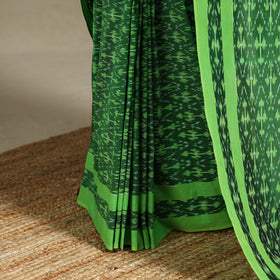 Green - mercerised cotton handloom pochampally ikat saree