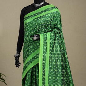 Green - mercerised cotton handloom pochampally ikat saree