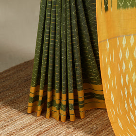 Green - mercerised cotton handloom pochampally ikat saree