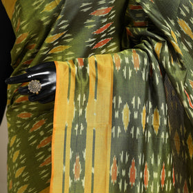 Green - mercerised cotton handloom pochampally ikat saree