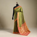 Green - mercerised cotton handloom pochampally ikat saree