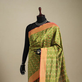 Green - mercerised cotton handloom pochampally ikat saree