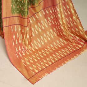 Green - mercerised cotton handloom pochampally ikat saree