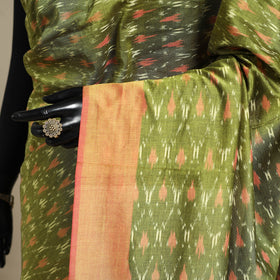 Green - mercerised cotton handloom pochampally ikat saree