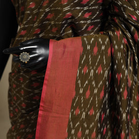 Green - mercerised cotton handloom pochampally ikat saree