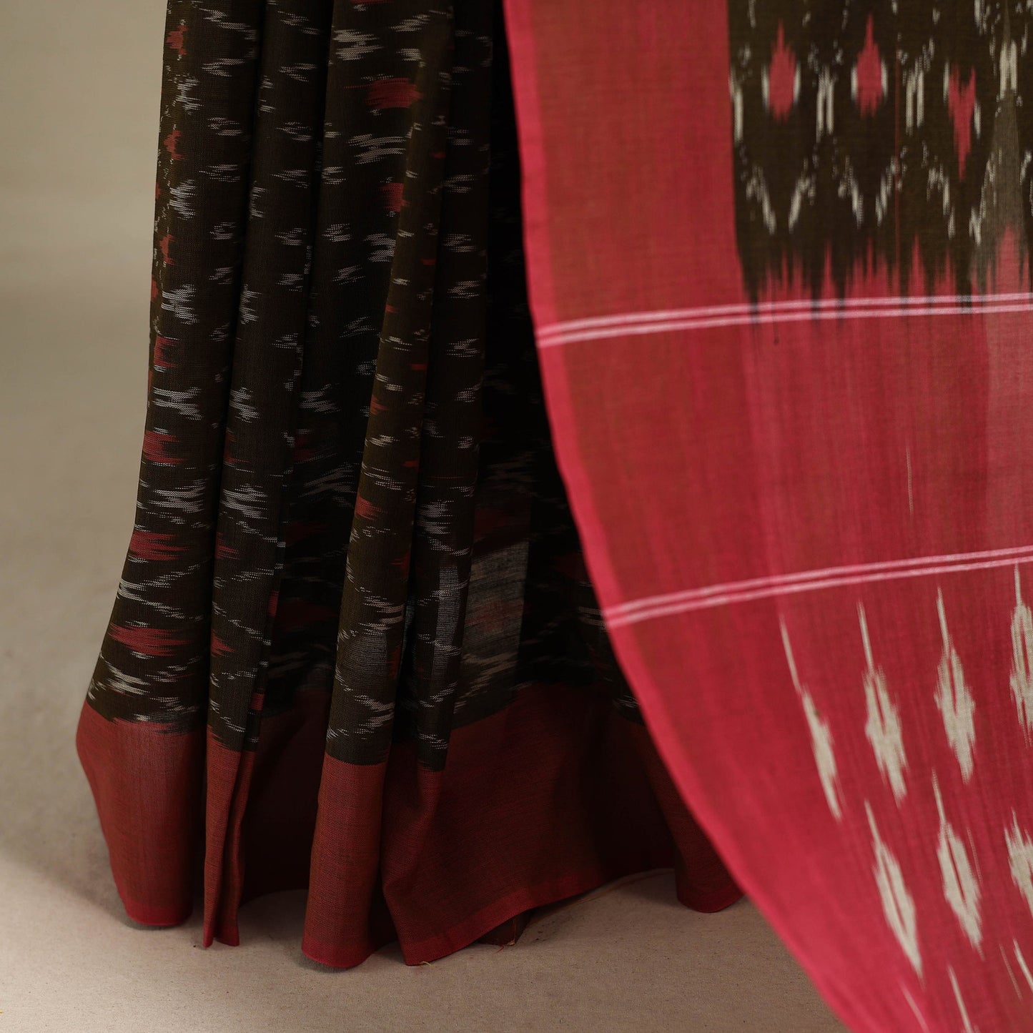 Green - mercerised cotton handloom pochampally ikat saree