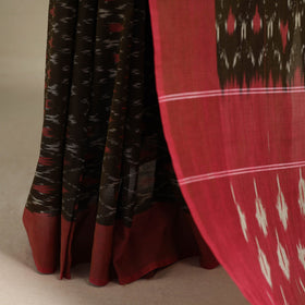 Green - mercerised cotton handloom pochampally ikat saree