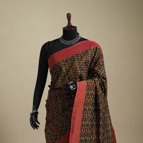 Green - mercerised cotton handloom pochampally ikat saree
