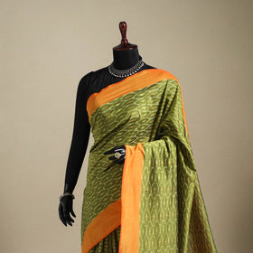 Green - mercerised cotton handloom pochampally ikat saree