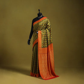 Green - mercerised cotton handloom pochampally ikat saree
