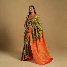 Mercerised Cotton Handloom Pochampally Ikat Saree