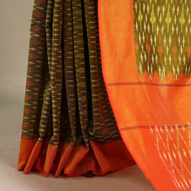 Green - mercerised cotton handloom pochampally ikat saree