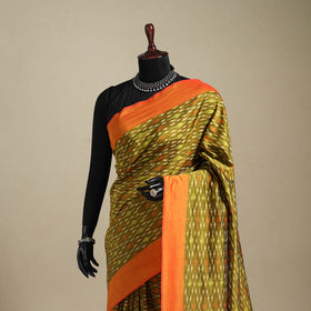 Green - mercerised cotton handloom pochampally ikat saree