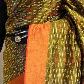 Green - mercerised cotton handloom pochampally ikat saree