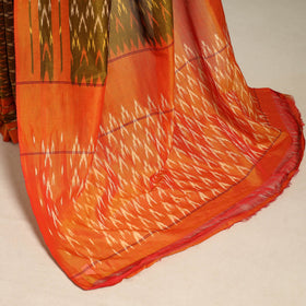 Green - mercerised cotton handloom pochampally ikat saree