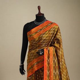 Green - mercerised cotton handloom pochampally ikat saree