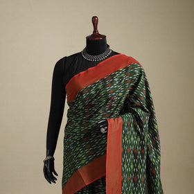 Green - mercerised cotton handloom pochampally ikat saree