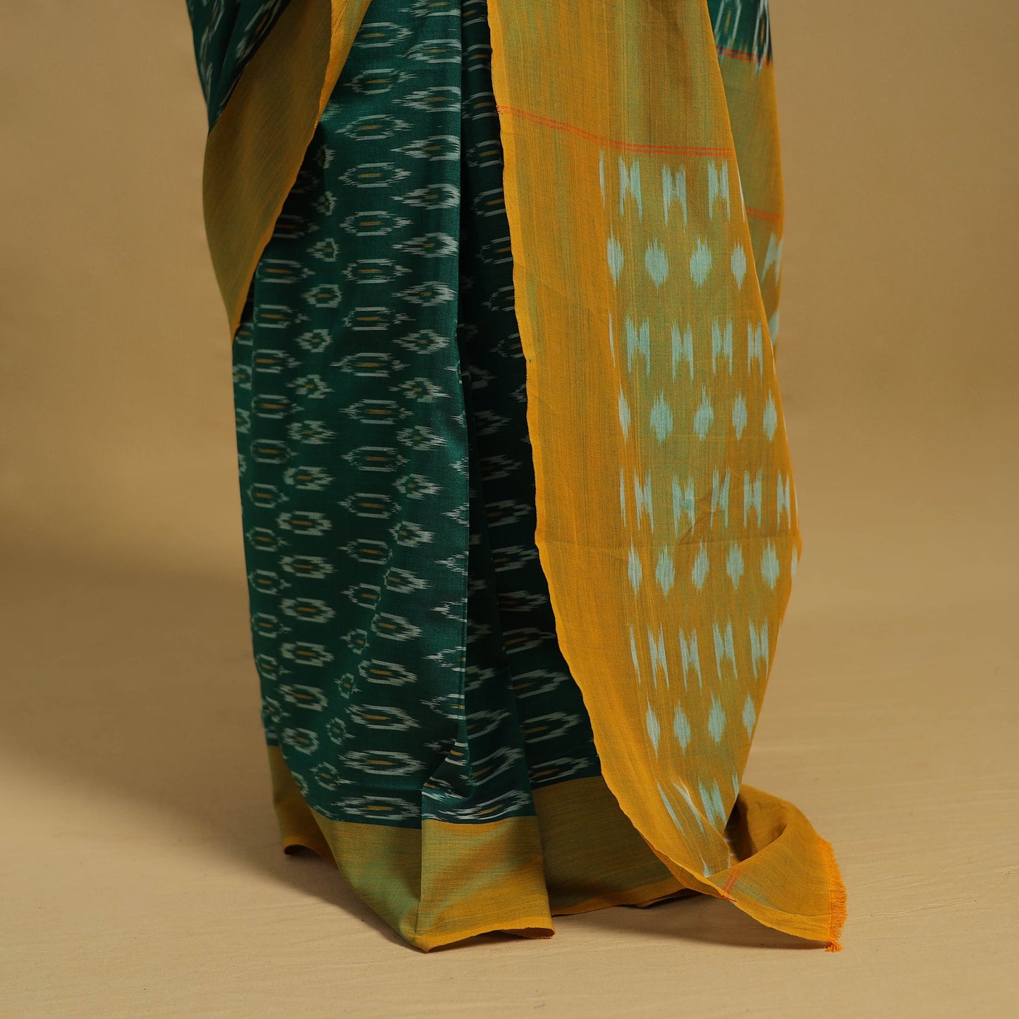Mercerised Cotton Handloom Pochampally Ikat Saree